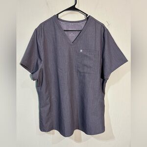 Fabletics vital 1 pocket scrub top in onyx size 2x